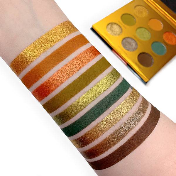 Safari Raine Eyeshadow Palette swatched on light skin - by Coloured Raine Cosmetics