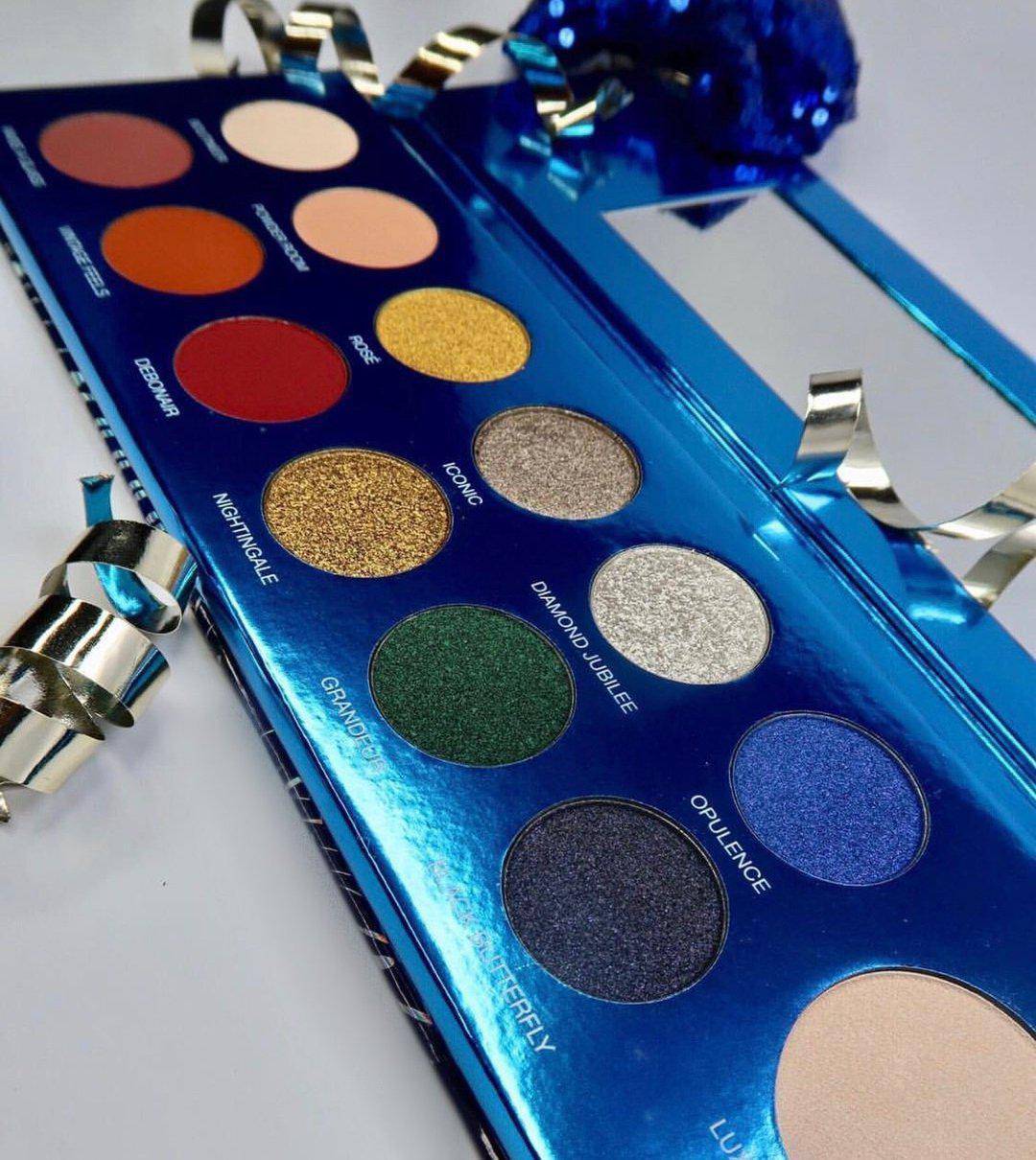 Cheers To The Beauty™ up close -  eyeshadow and highlighter palette by Coloured Raine Cosmetics