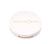 Just Peachy - Peach highlighter with gold undertones in a closed container. White, round, with gold Coloured Raine logo.