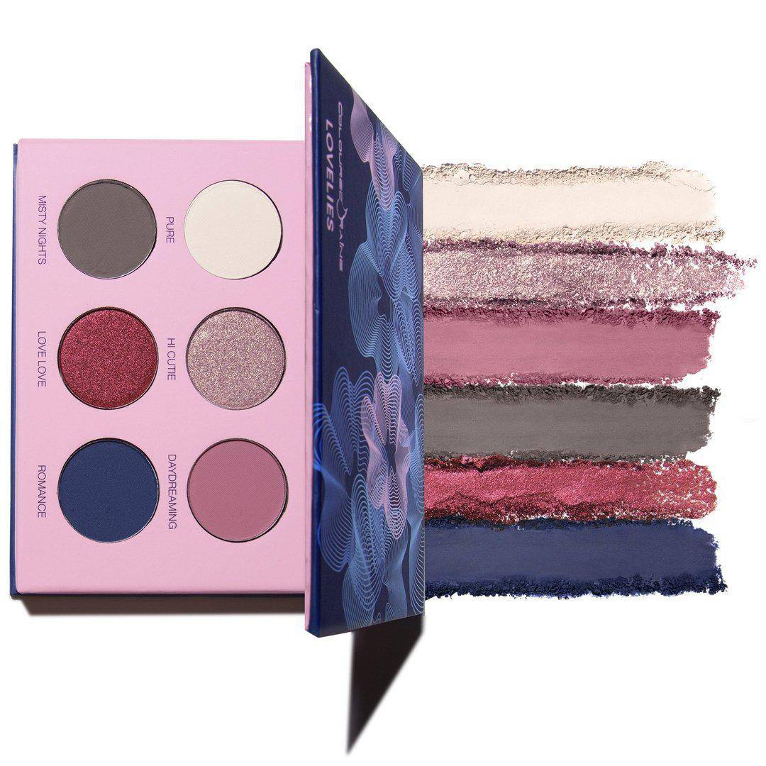 Lovelies™ cool-toned eyeshadow palette with swatches by Coloured Raine Cosmetics