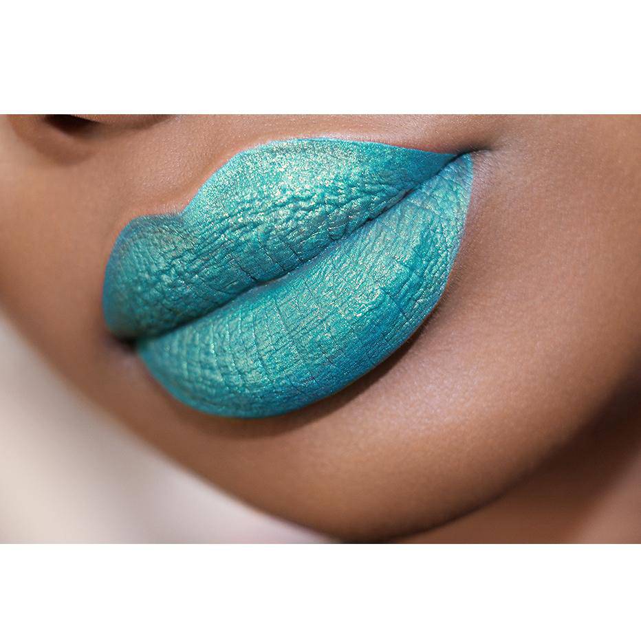 Ocean Glow turquoise lip veil with gold undertones by Coloured Raine Cosmetics