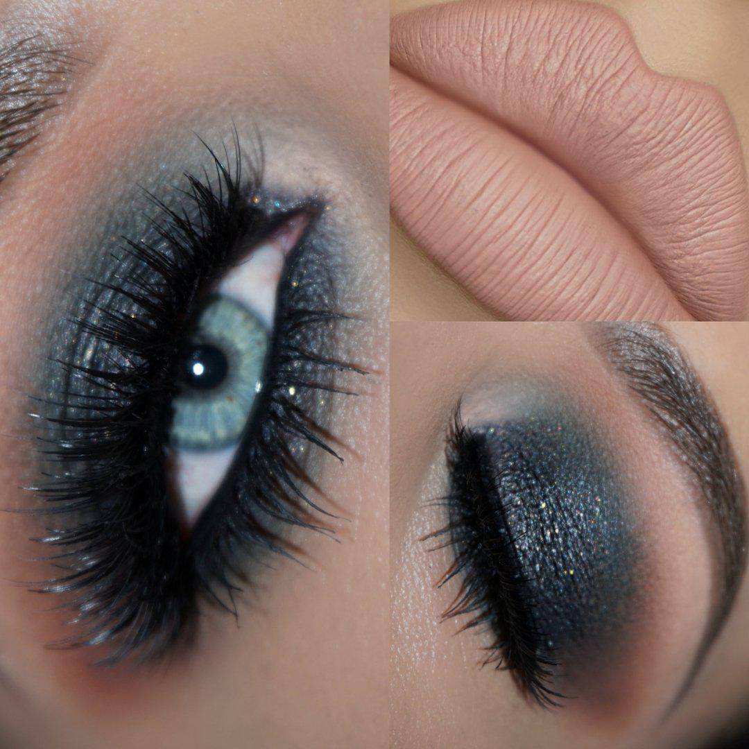 Smoke Show™ warm-toned eyeshadow palette worn by a model