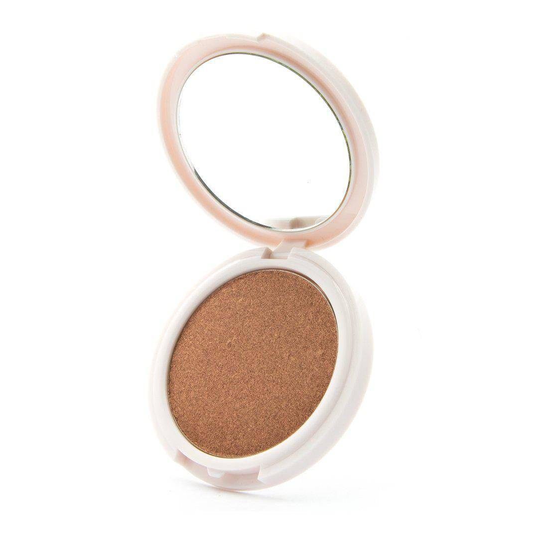 Watch Me Werk - Copper highlighter by Coloured Raine Cosmetics. Closed, in a white container with gold Coloured Raine logo.